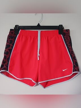 Nike Red and Black Women's Athletic Shorts Dri-Fit Animal Print